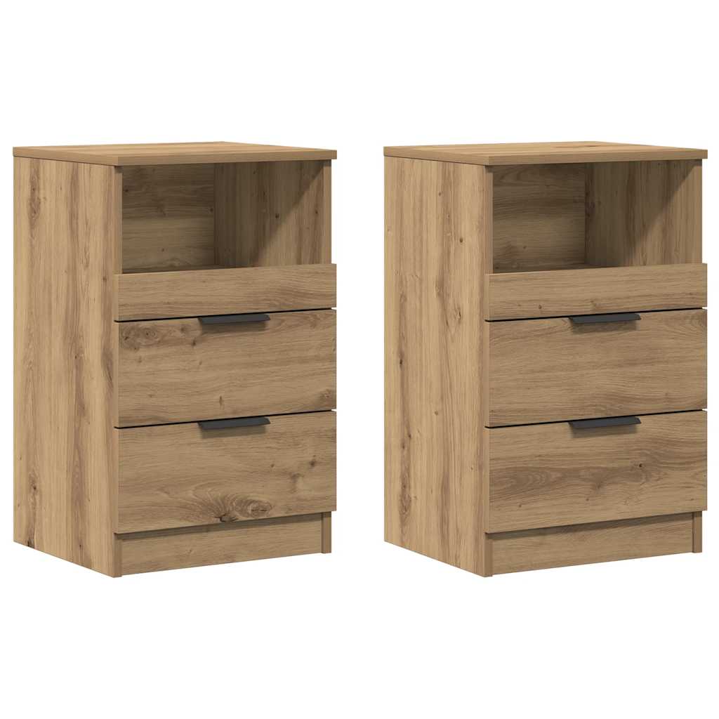 Mesas de cabeceira 2pcs derivados de madeira carvalho artisiano
