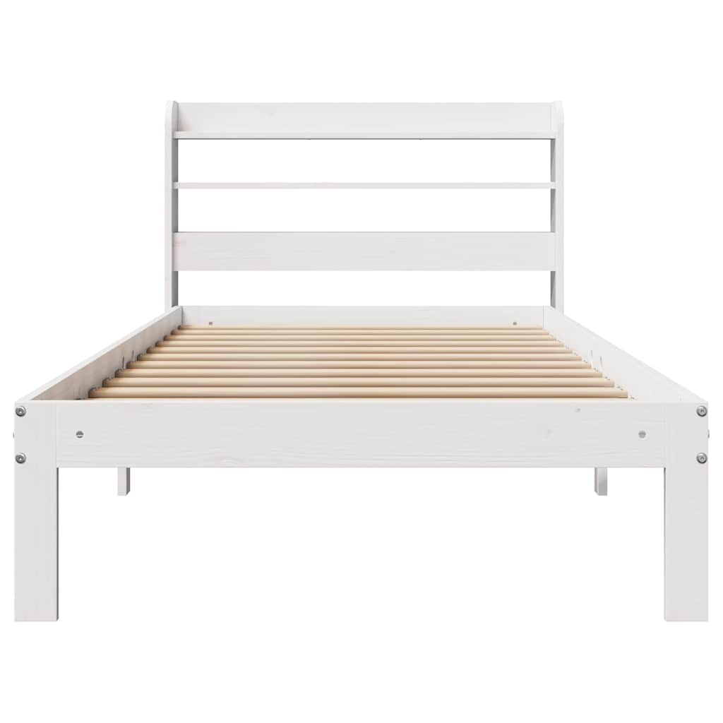 Estrutura de cama c/ cabeceira sem colchão 90x200 cm branco