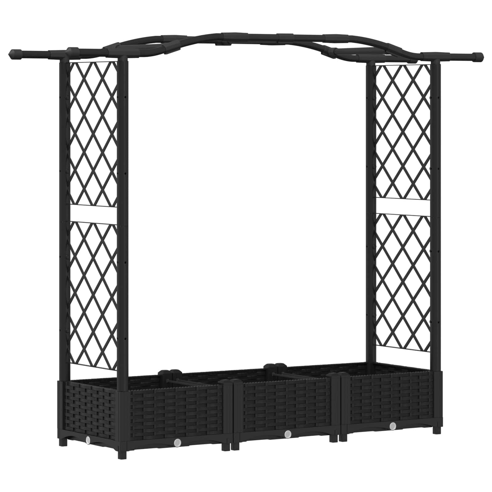 Cama elevada com treliça e telhado preto 169 x 40 x 123 cm PP