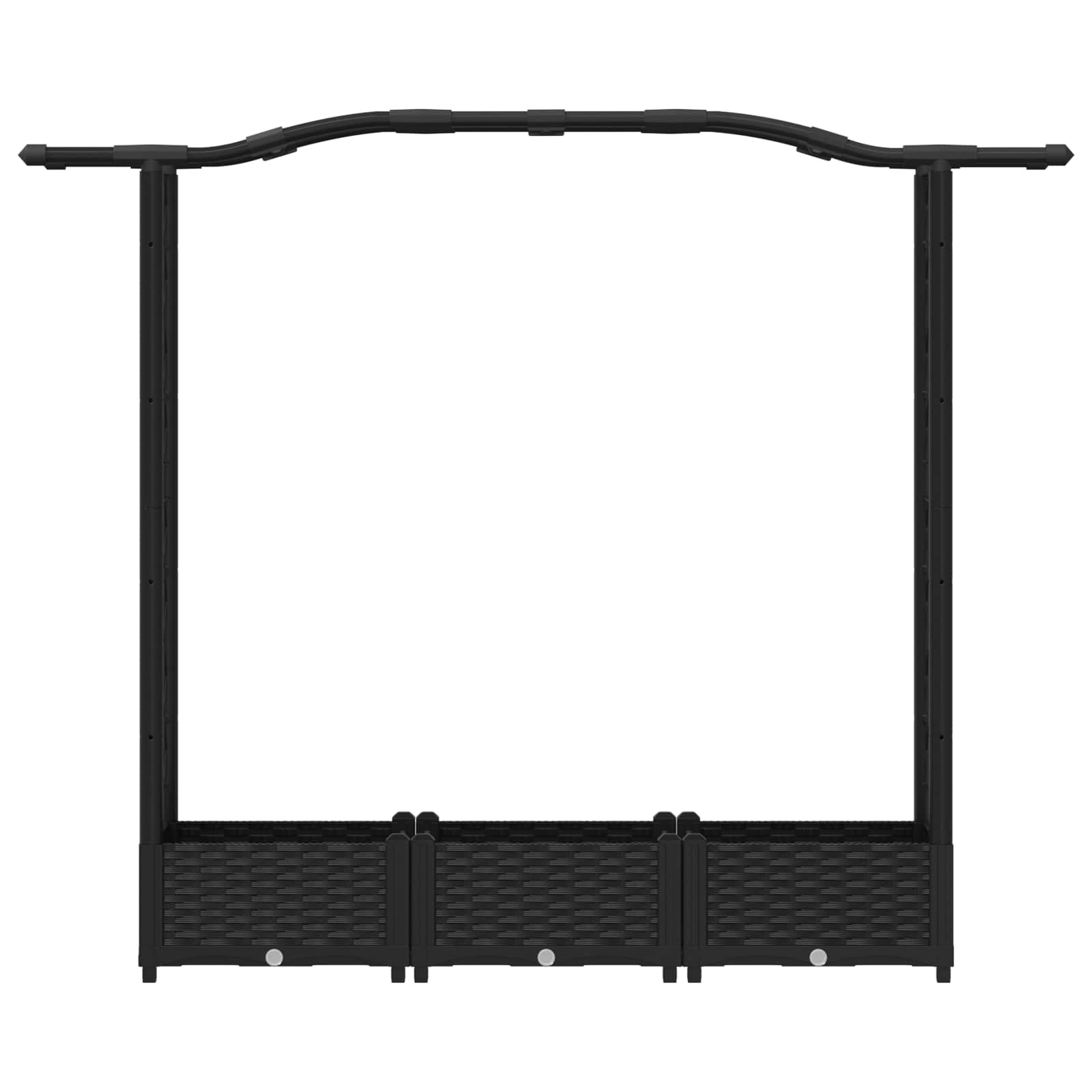 Cama elevada com treliça e telhado preto 169 x 40 x 123 cm PP