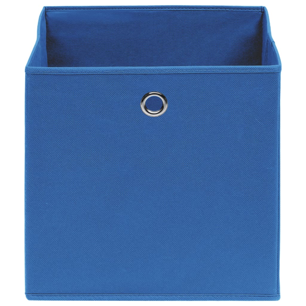 Caixas de arrumação 10 pcs 32x32x32 cm tecido azul