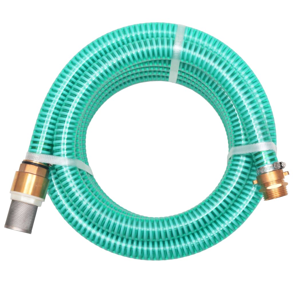 Mangueira de sucção com conectores de latão 3 m 25 mm verde