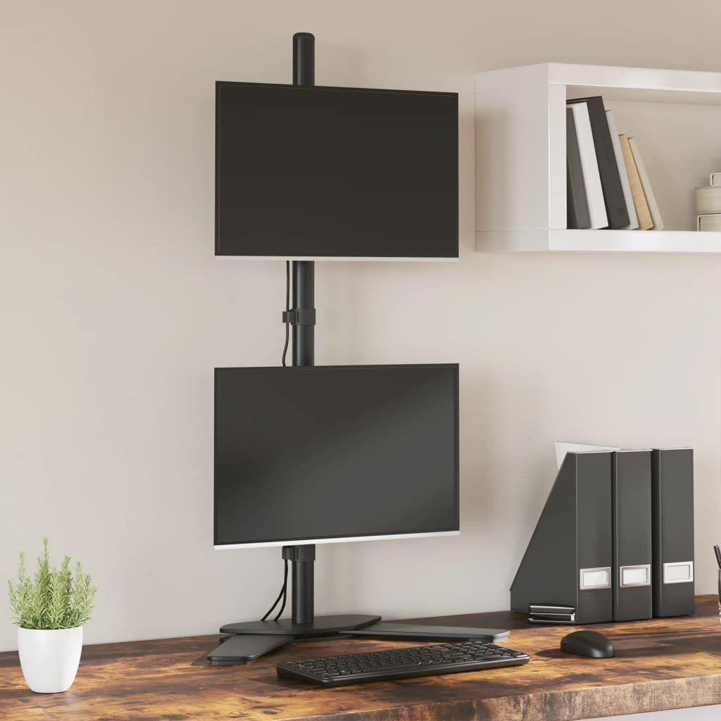 Suporte duplo para monitor vesa 75/100 mm aço preto
