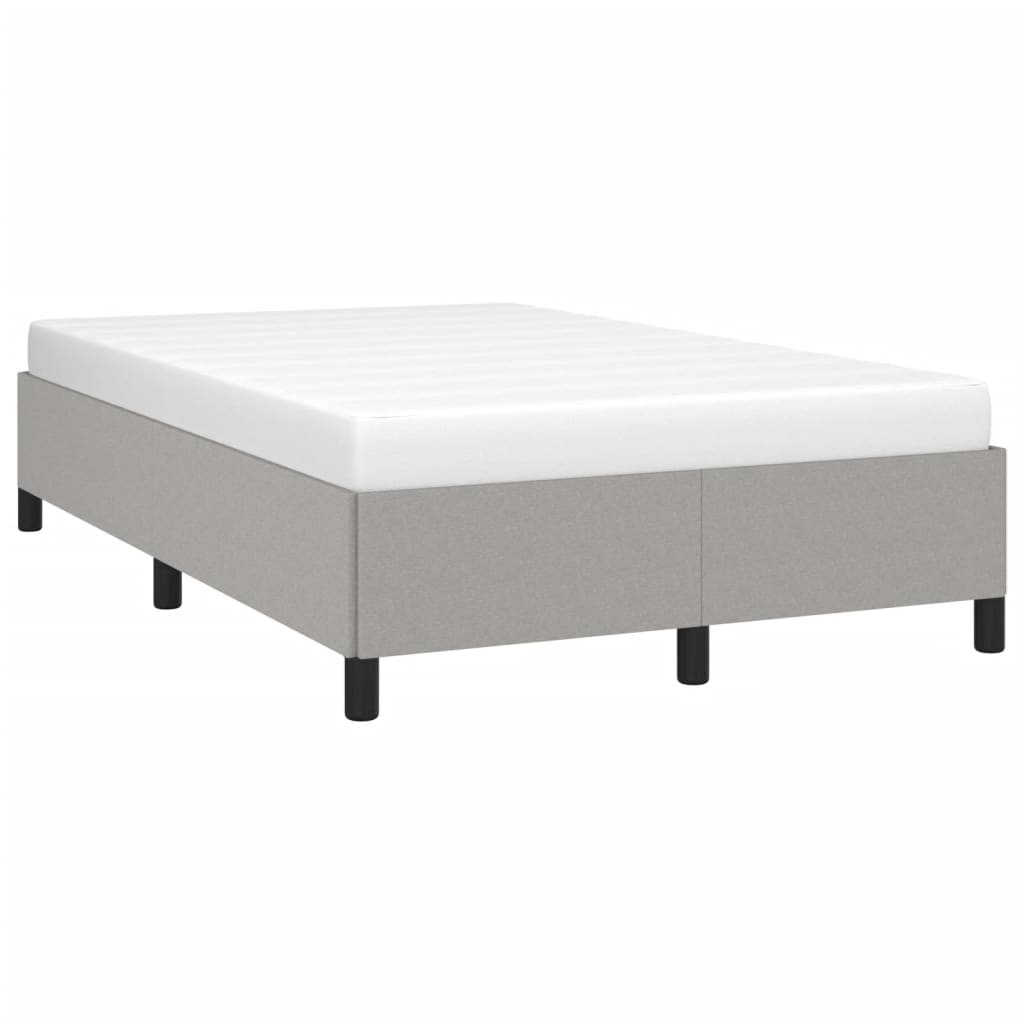 Estrutura de cama sem colchão cinza claro tecido