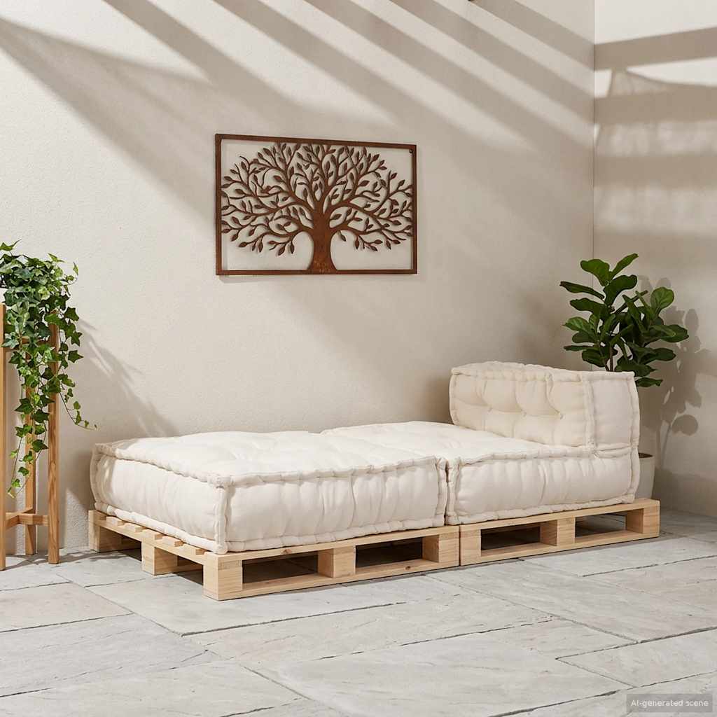 Unidade de sofá modular 70x70x54 cm tecido creme