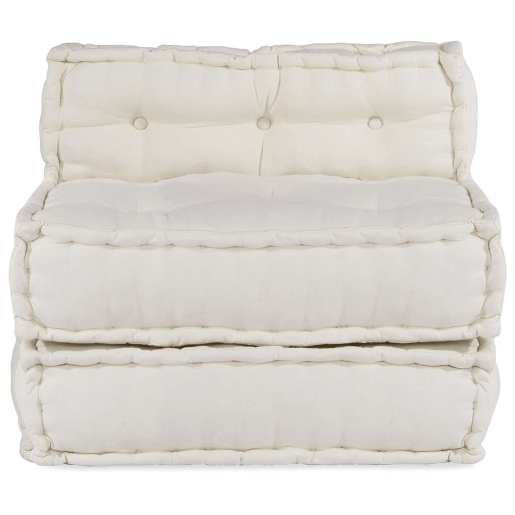Unidade de sofá modular 70x70x54 cm tecido creme