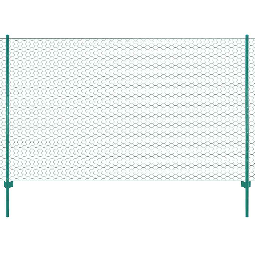 Cerca de arame com postes aço 25x1,5 m verde
