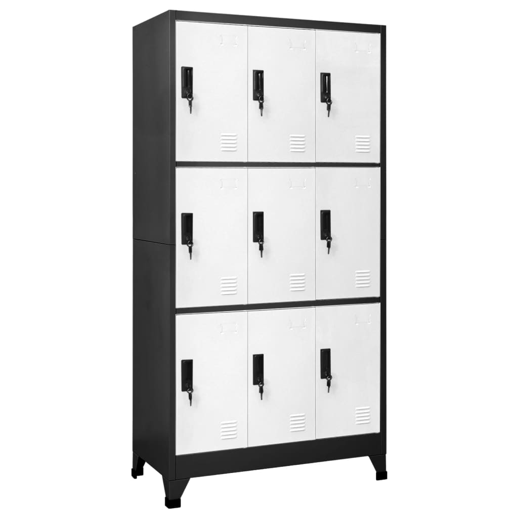 Cacifo aço 90x45x180 cm antracite e branco