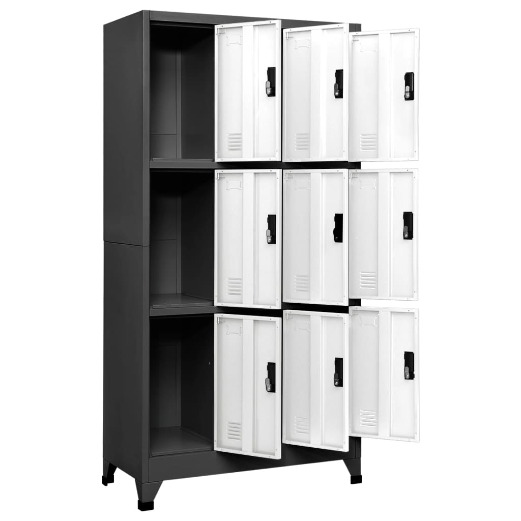 Cacifo aço 90x45x180 cm antracite e branco