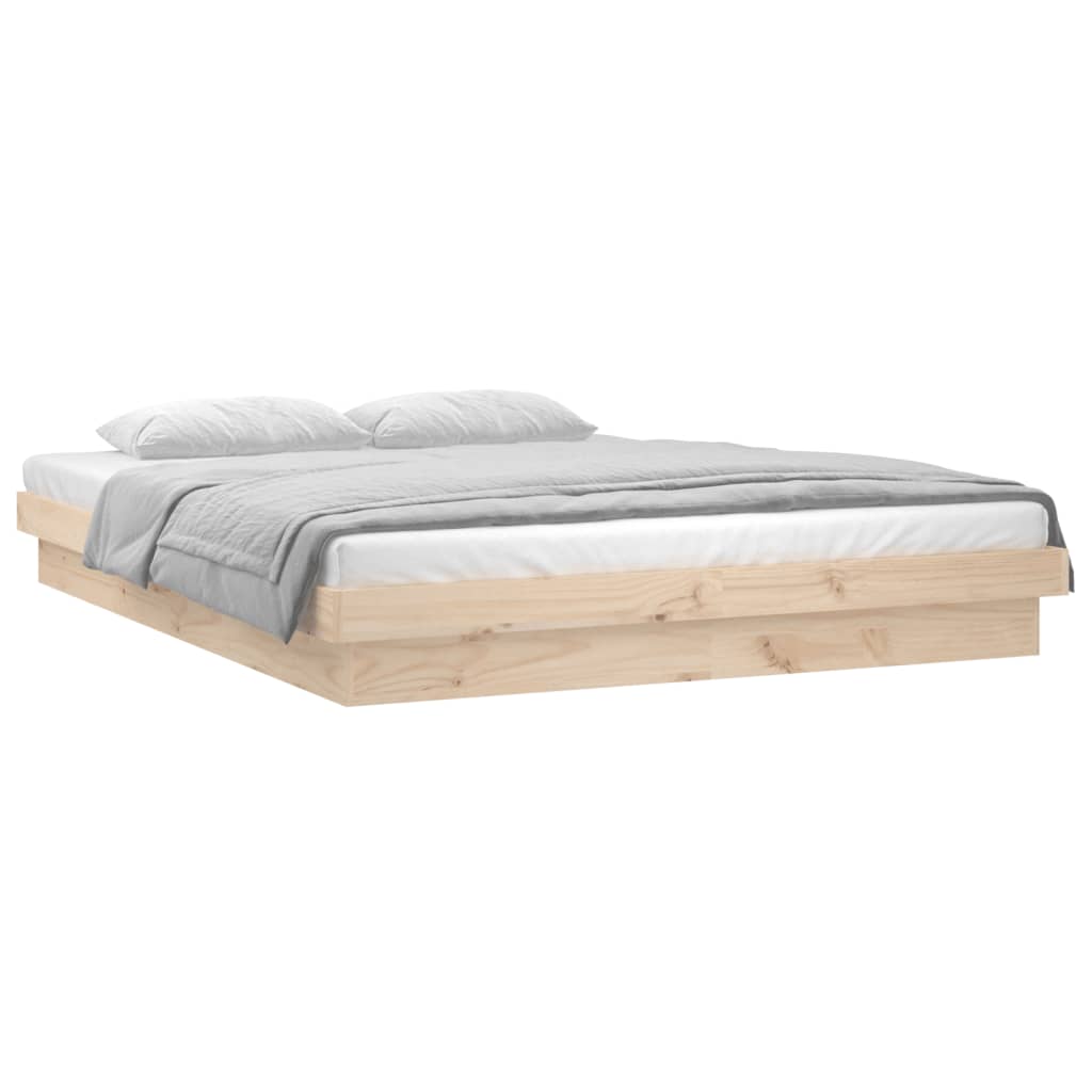 Estrutura de cama com luzes leds 120x200 cm madeira maciça