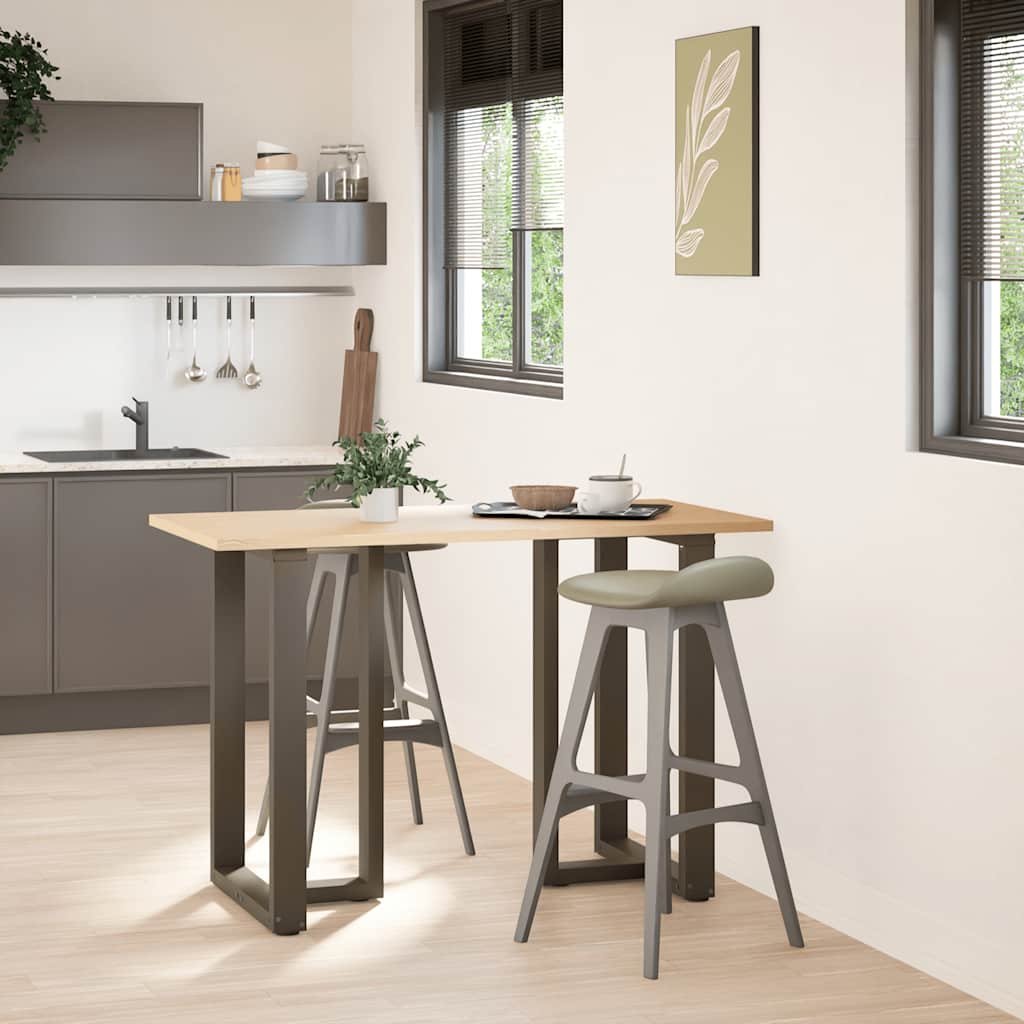 Pés de mesa de bar em forma de t, 2 peças, preto, 60x35x(90-91) cm, aço