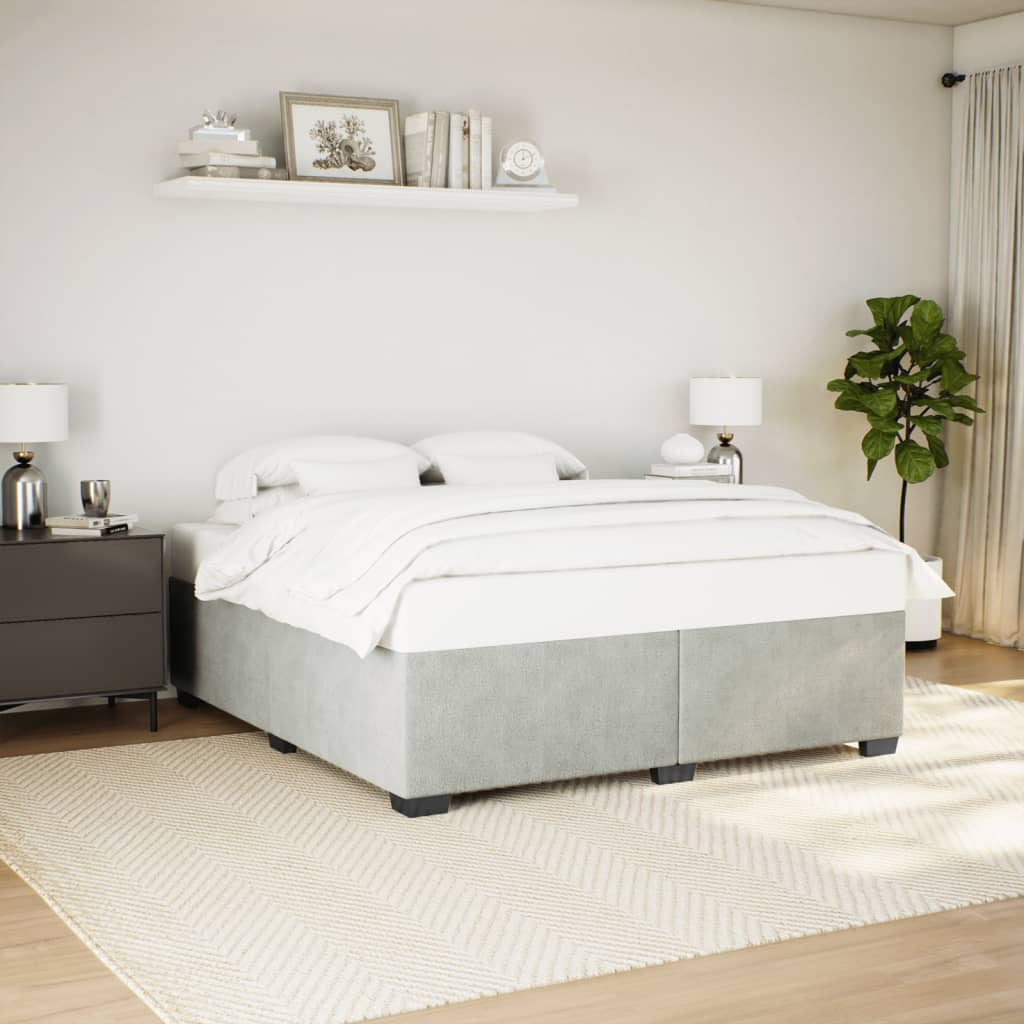 Estrutura de cama sem colchão 180x200 cm veludo cinzento-claro