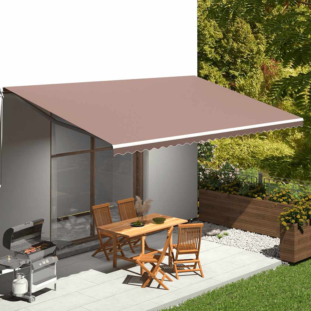 Tecido de substituição para toldo castanho 600x300 cm poliéster