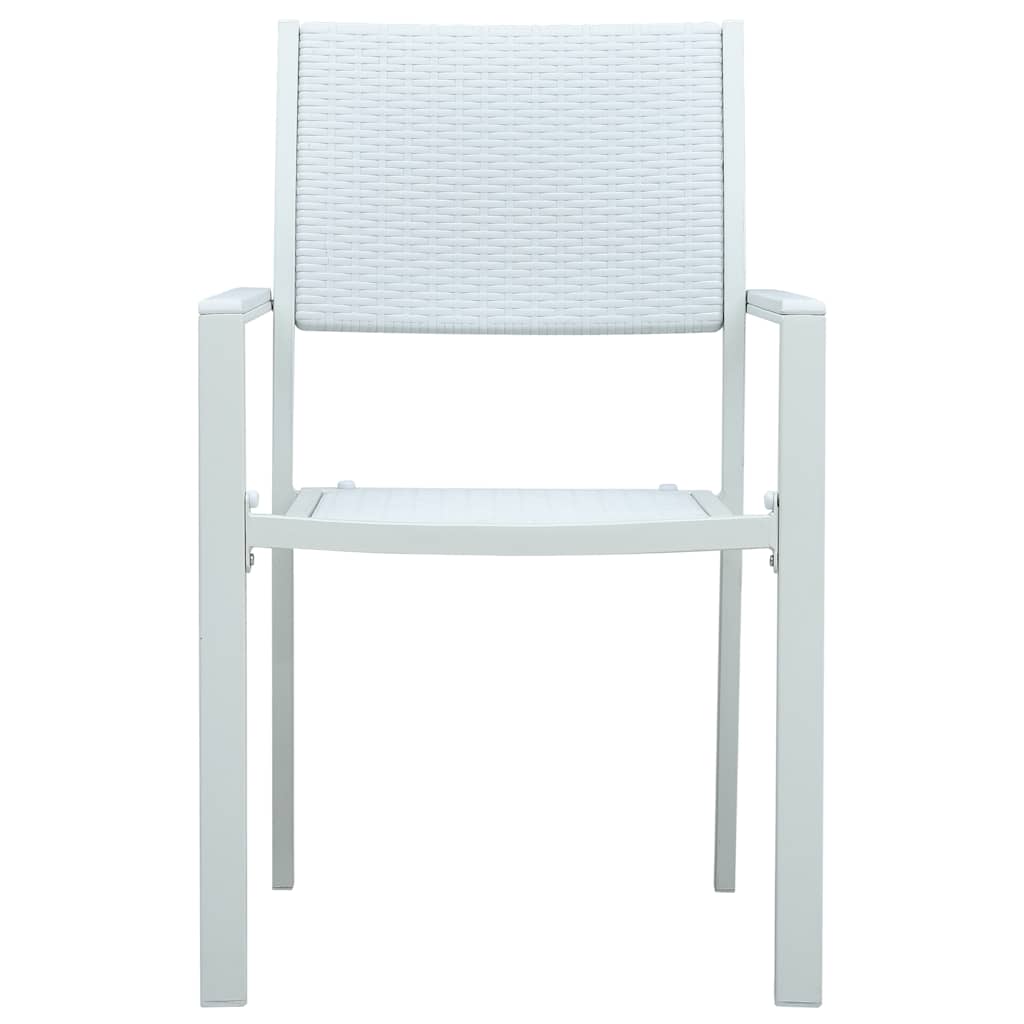Cadeiras jardim 4 pcs plástico branco aspeto vime