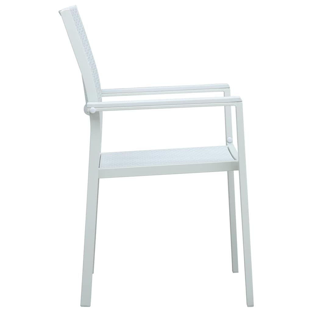 Cadeiras jardim 4 pcs plástico branco aspeto vime