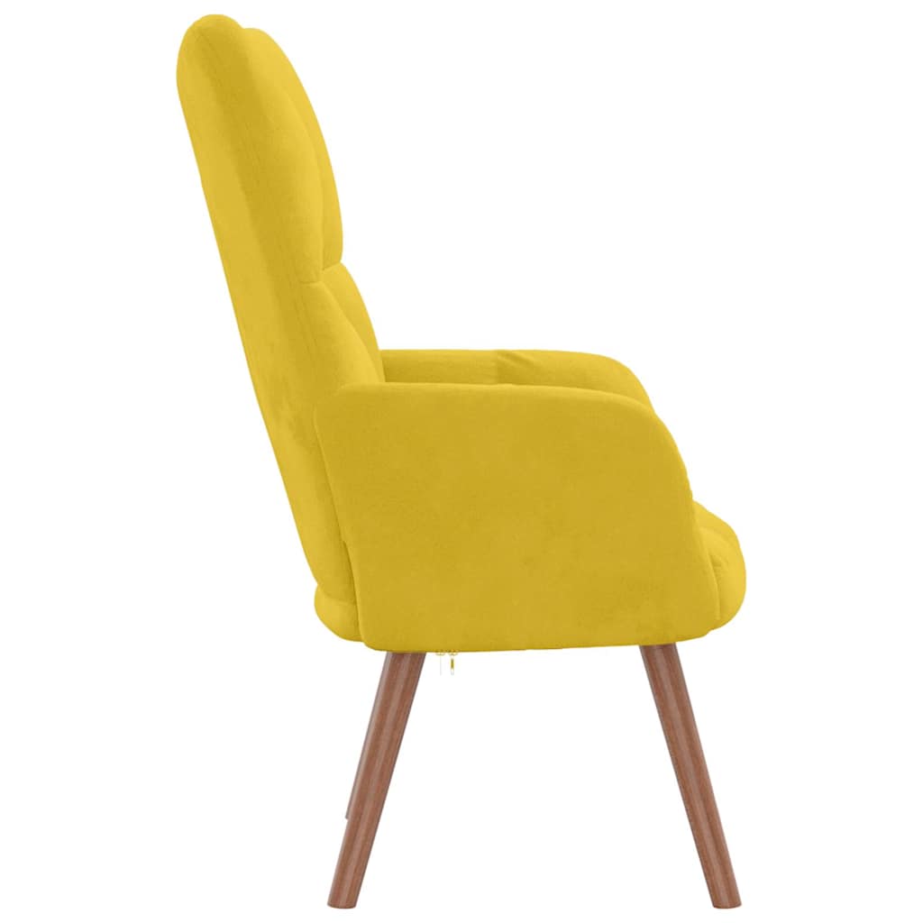 Cadeira de descanso veludo amarelo mostarda