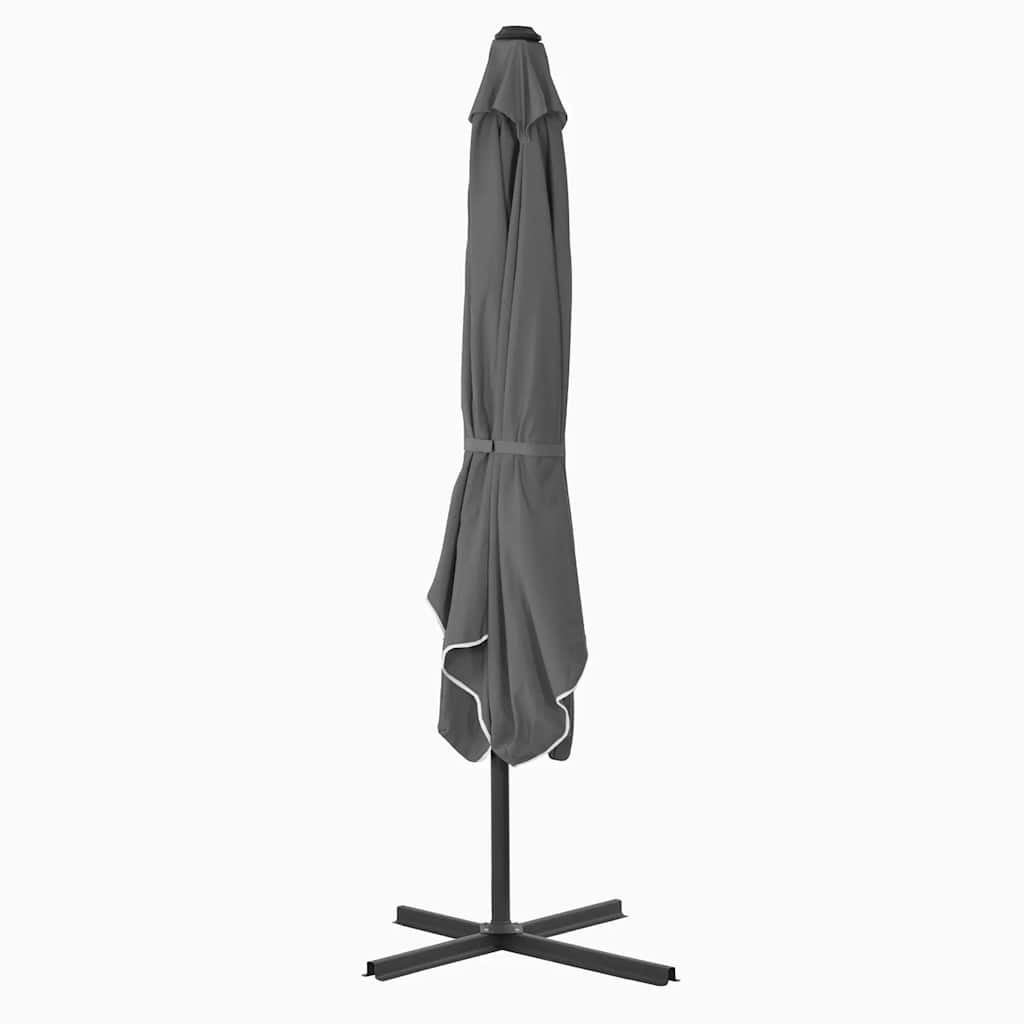 Guarda-sol de exterior com poste em aço 250x250 cm antracite