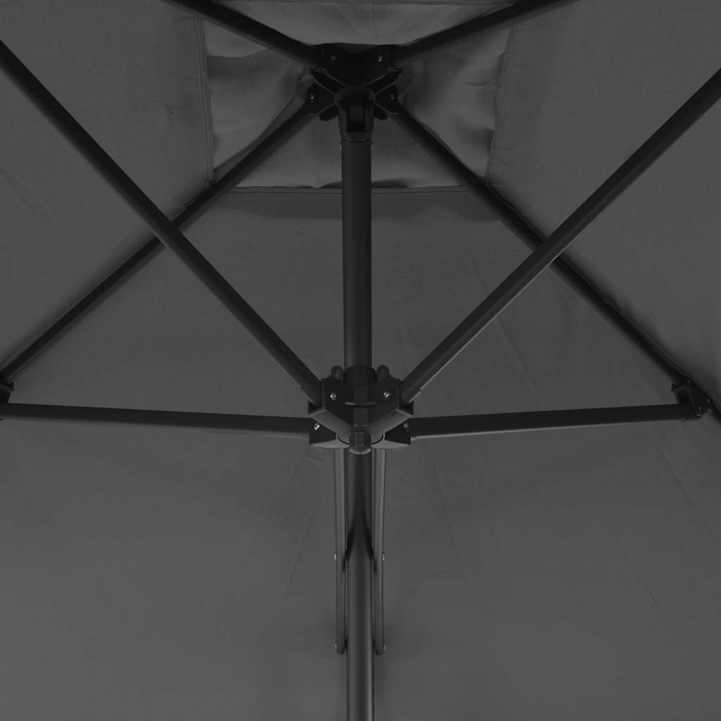 Guarda-sol de exterior com poste em aço 250x250 cm antracite