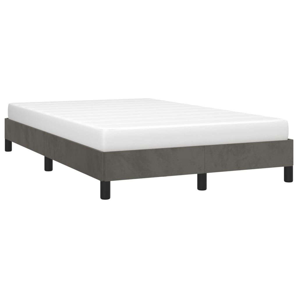 Estrutura de cama sem colchão 120x190 cm veludo cinza escuro