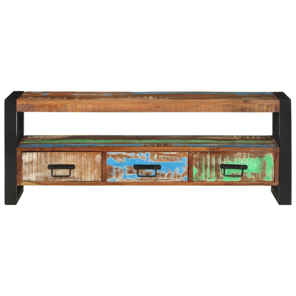 Móvel de TV 120x30x45 cm madeira recuperada maciça