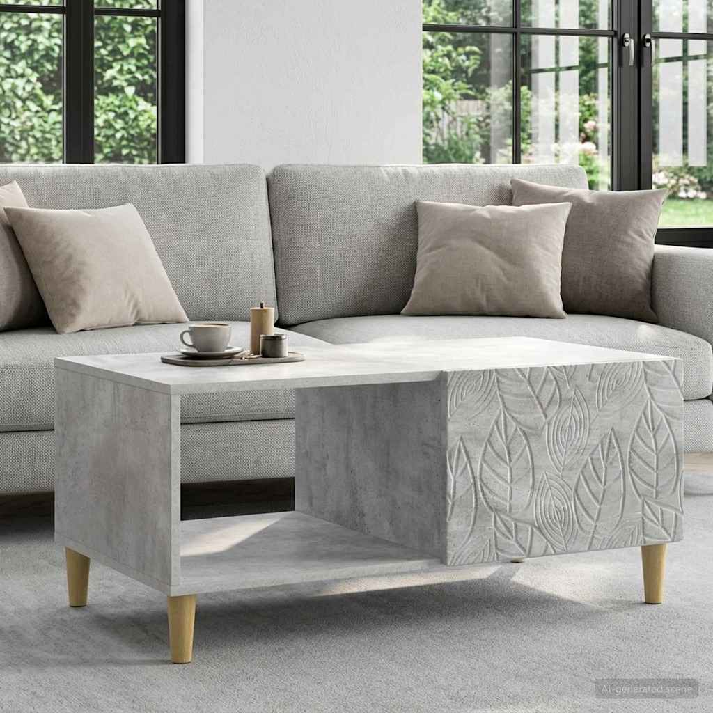 Mesa de centro cinzento cimento 90 x 50 x 40 cm