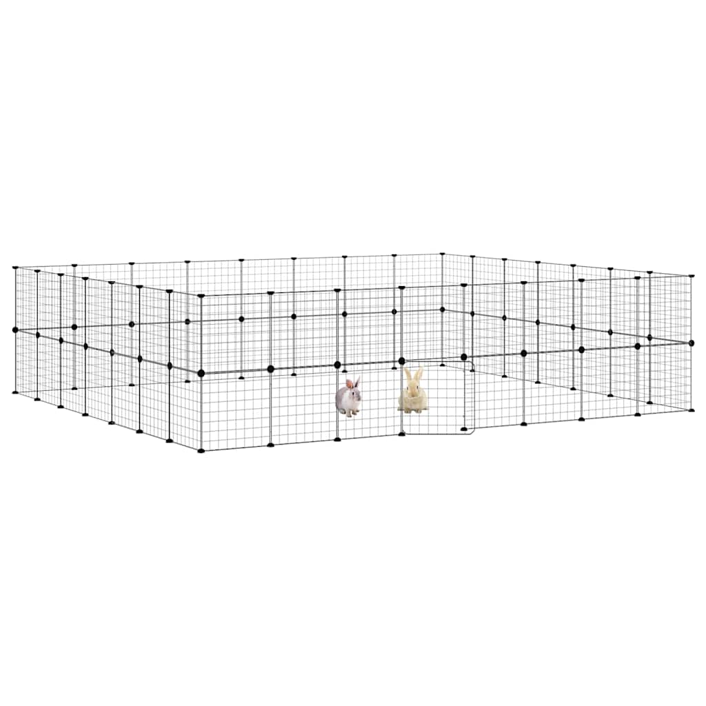 Gaiola p/ animais de 60 painéis c/ porta 35x35 cm aço preto