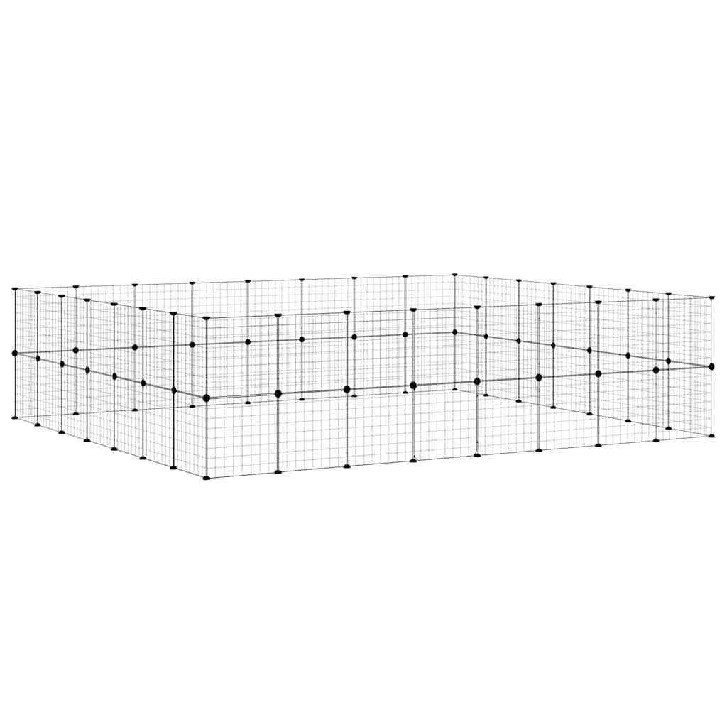 Gaiola p/ animais de 60 painéis c/ porta 35x35 cm aço preto
