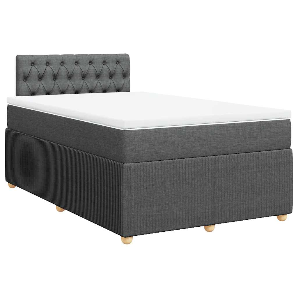 Cama com molas/colchão 120x200 cm tecido cinzento-escuro