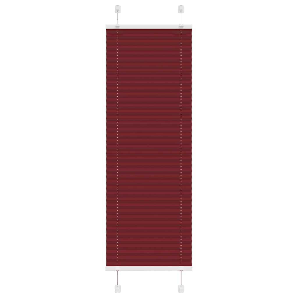 Plissado cego bordéus vermelho 45x100 cm largura tecido 44,4 cm
