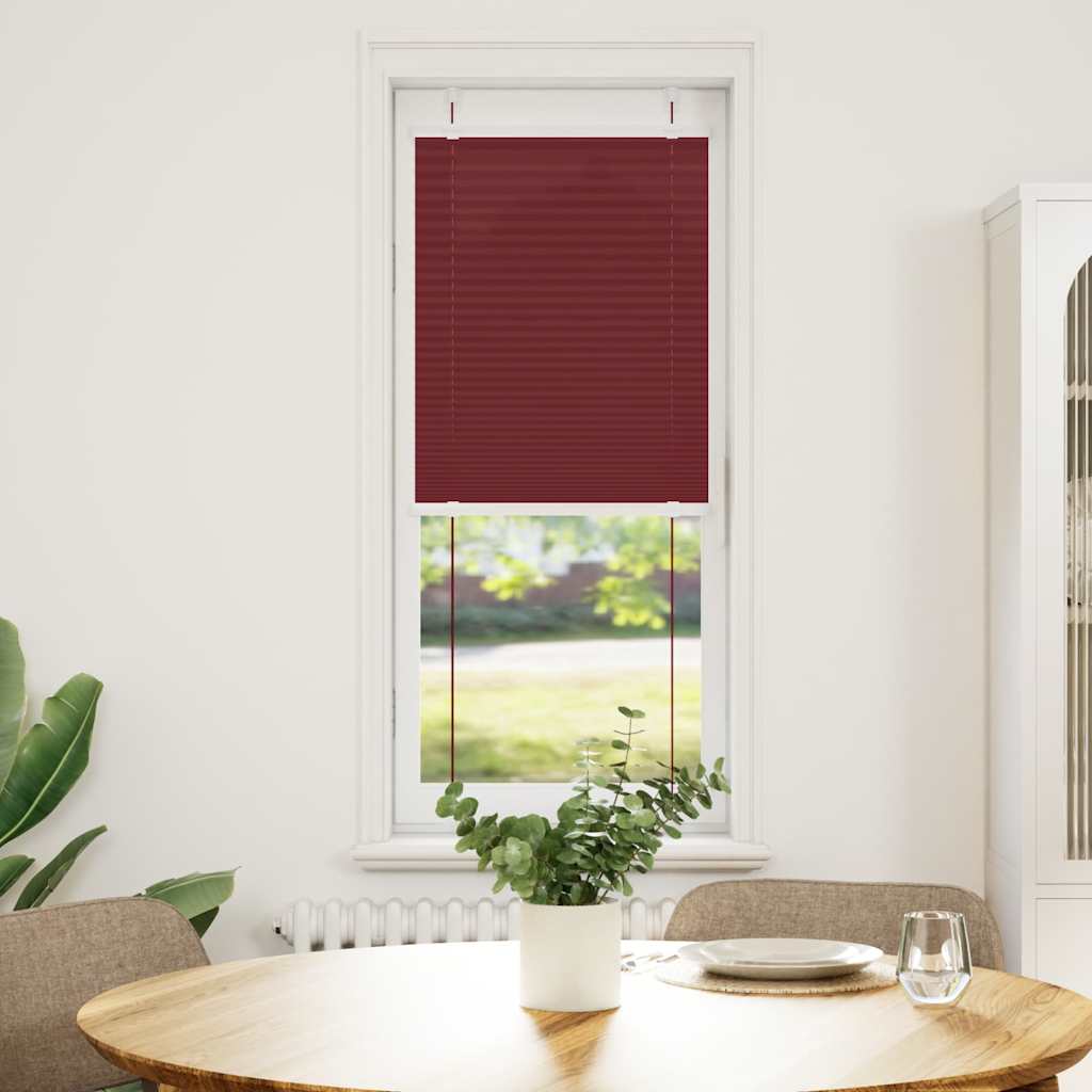 Plissado cego bordéus vermelho 45x100 cm largura tecido 44,4 cm