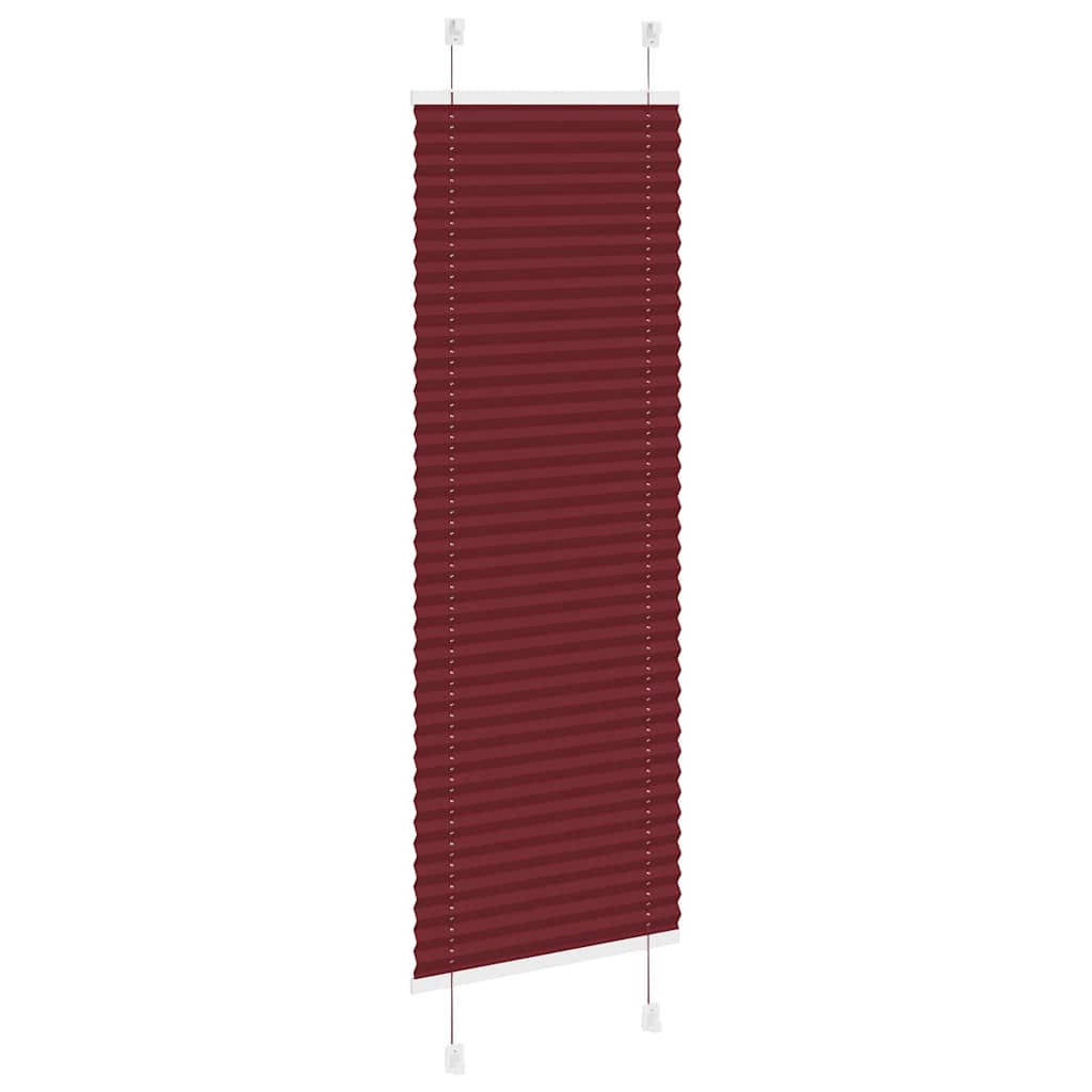 Plissado cego bordéus vermelho 45x100 cm largura tecido 44,4 cm