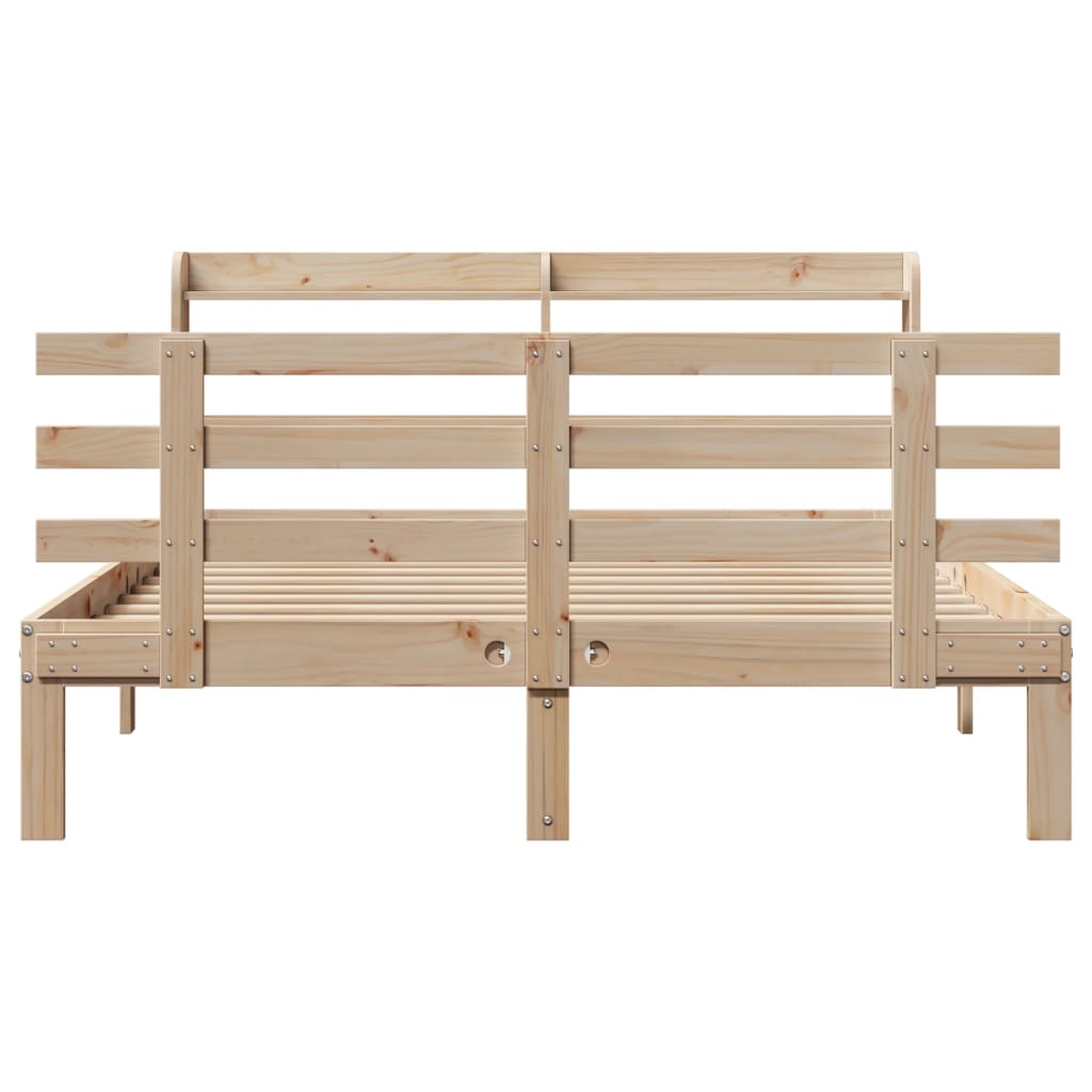 Estrutura de cama c/ cabeceira 150x200 cm pinho maciço