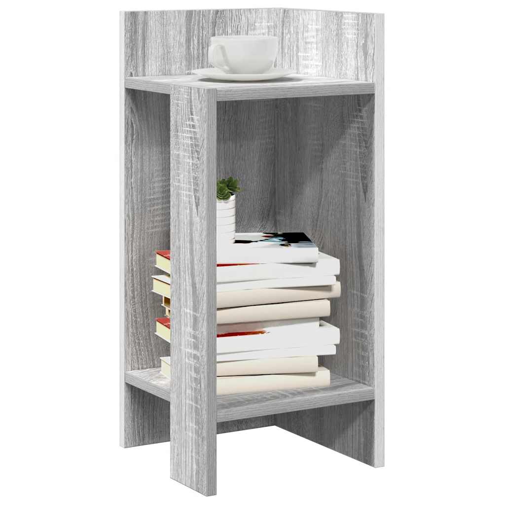 Mesa lateral com prateleira 110x50x103 cm cinzento sonoma