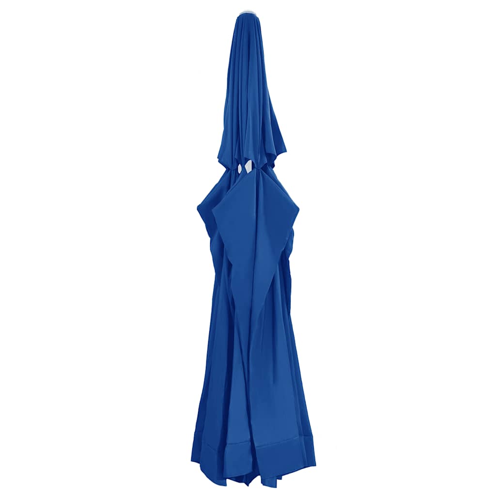 Tecido de substituição p/ guarda-sol exterior 610 cm azul-ciano