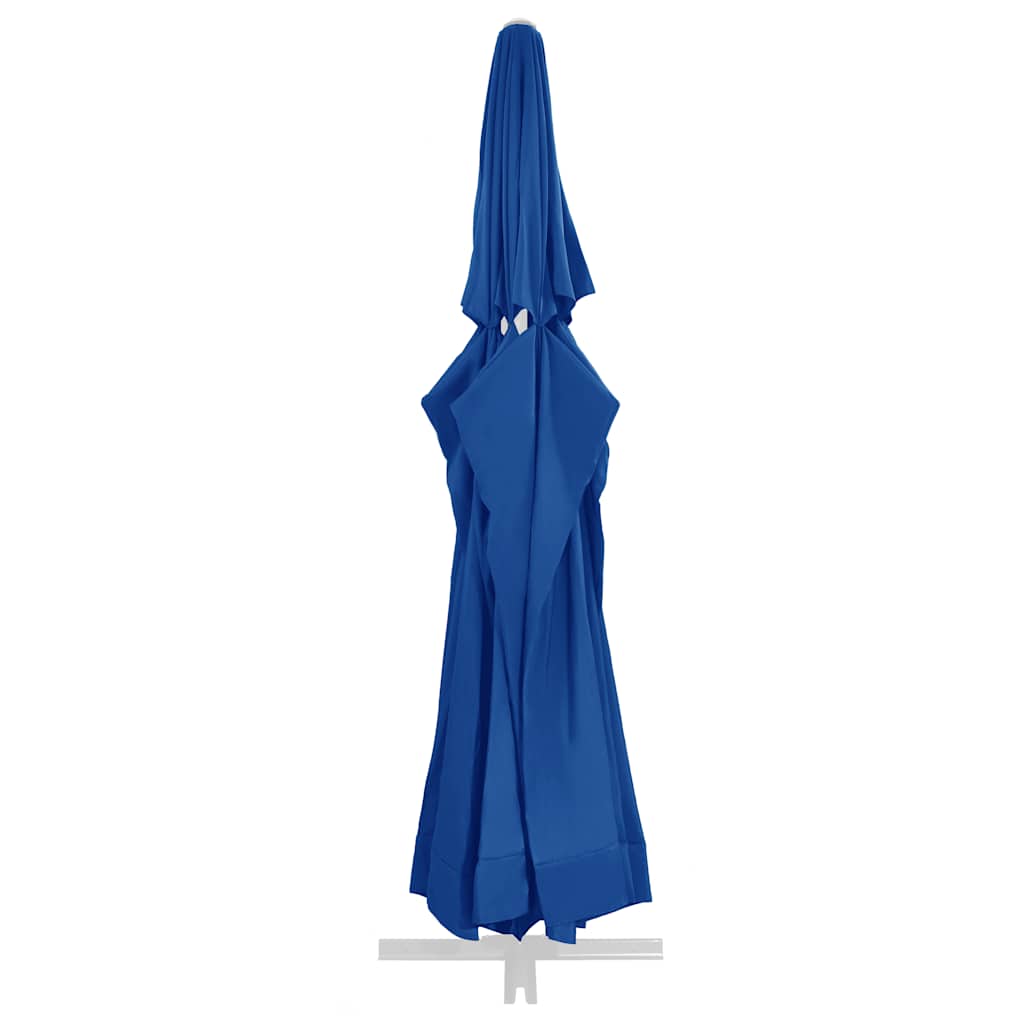 Tecido de substituição p/ guarda-sol exterior 610 cm azul-ciano