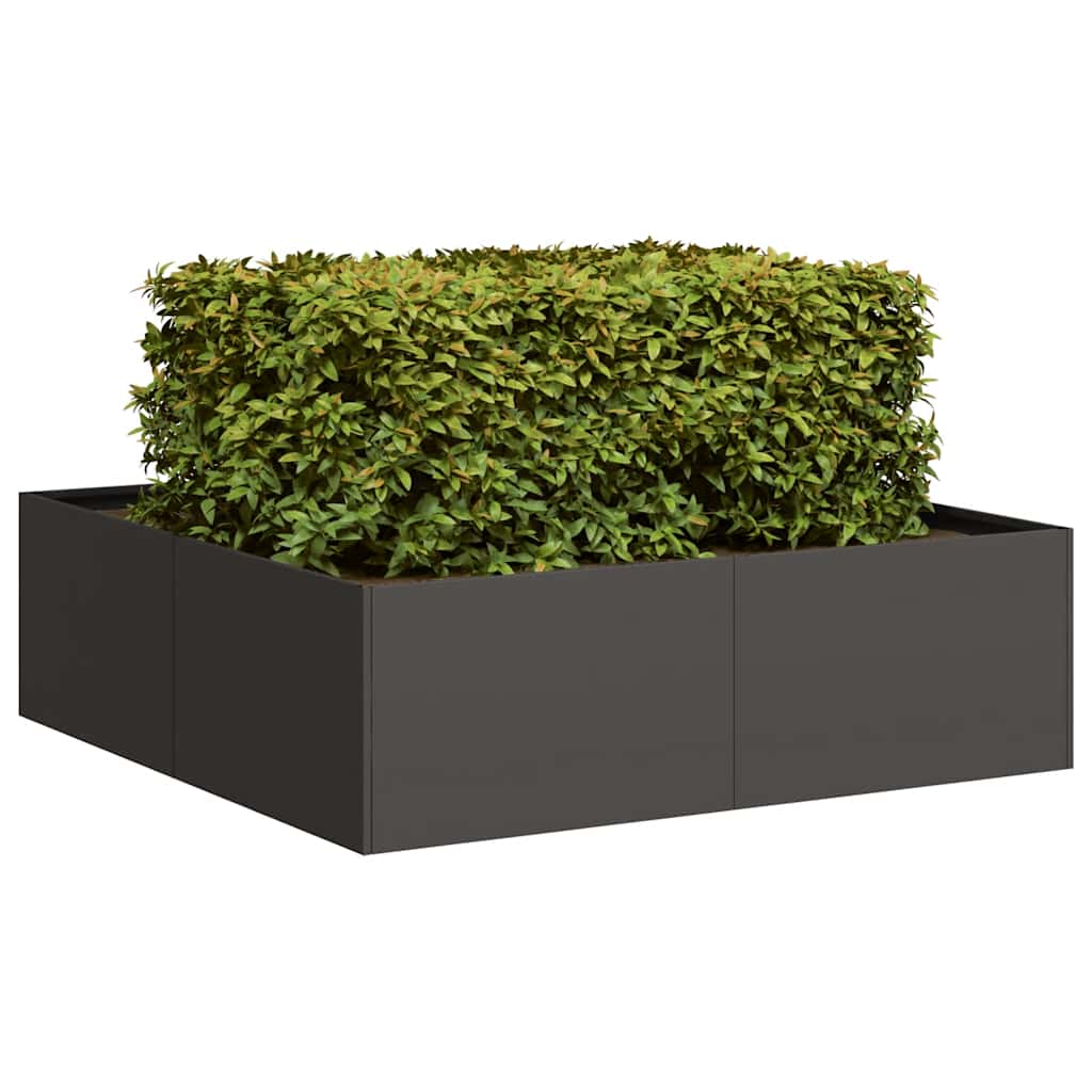 Vaso/floreira 100x100x30 cm aço preto