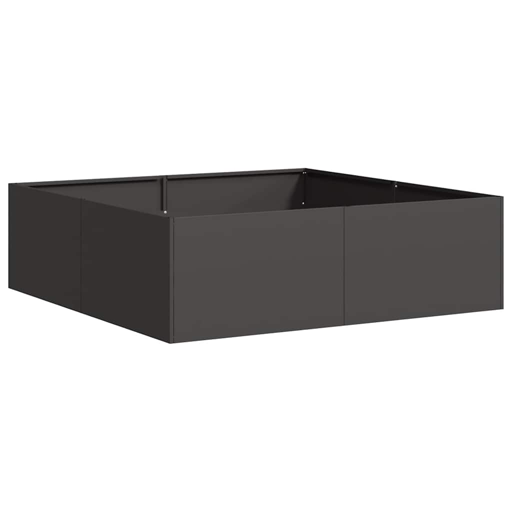 Vaso/floreira 100x100x30 cm aço preto