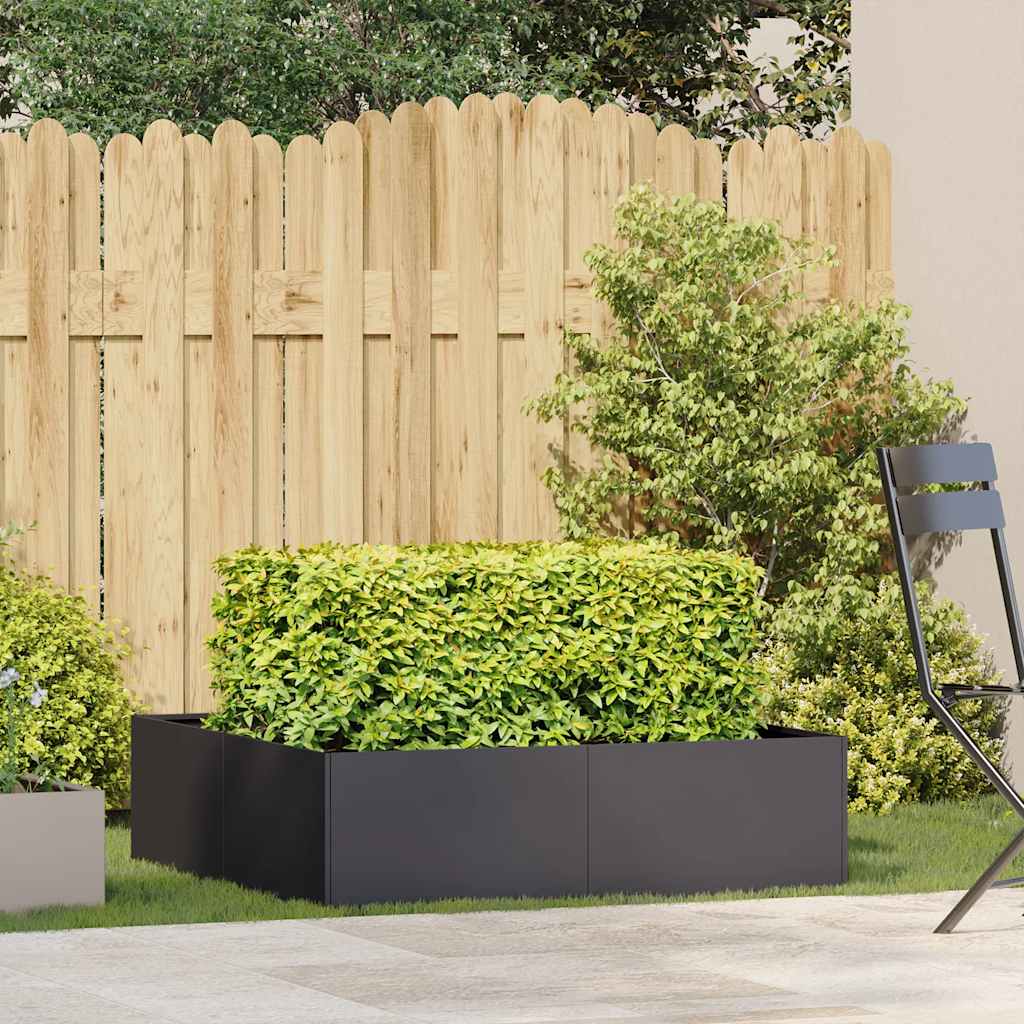 Vaso/floreira 100x100x30 cm aço preto