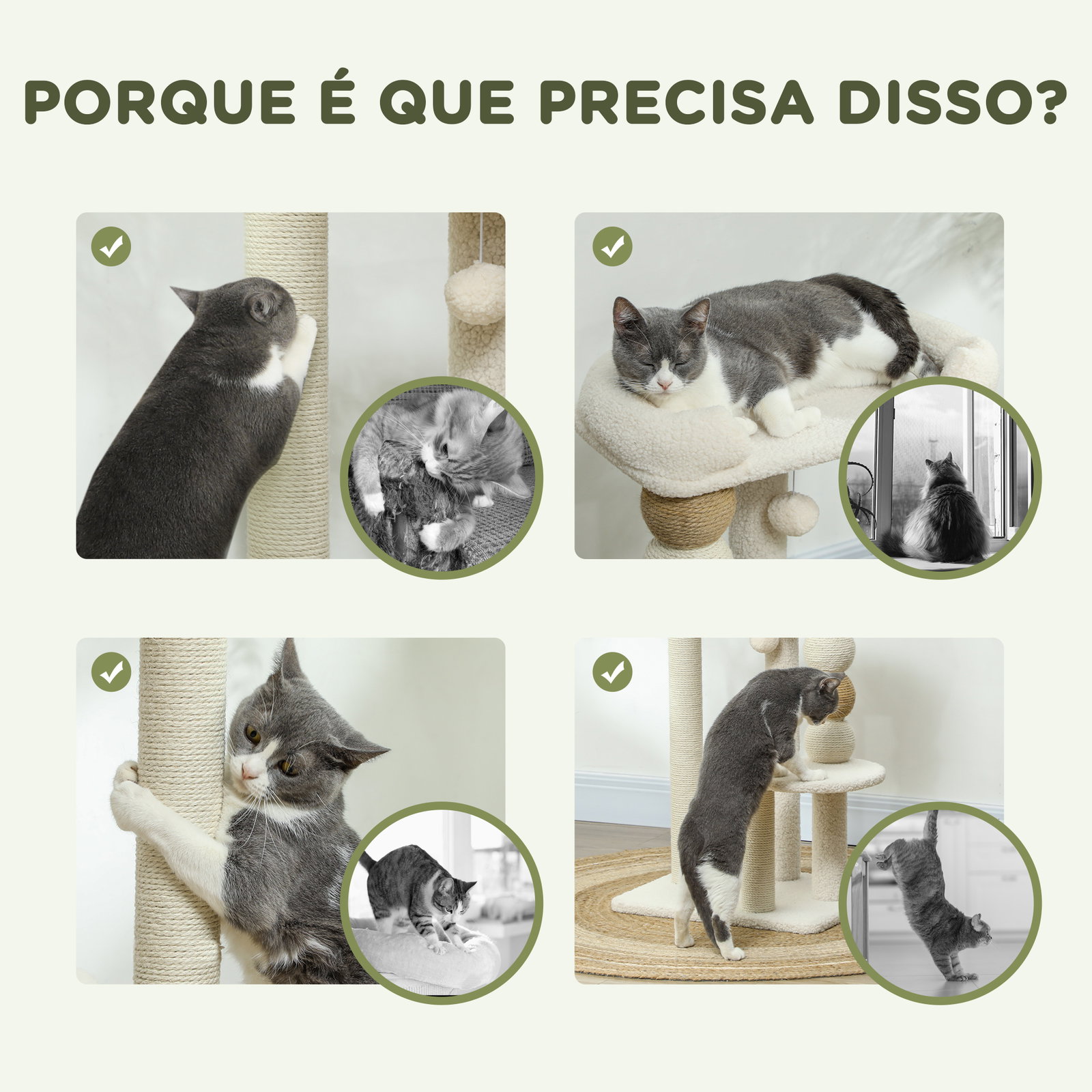Arranhador para gatos arranhador para gatos com estofado em borrego plataformas bola suspensa e poste de juta 48,5x40x76 cm bege