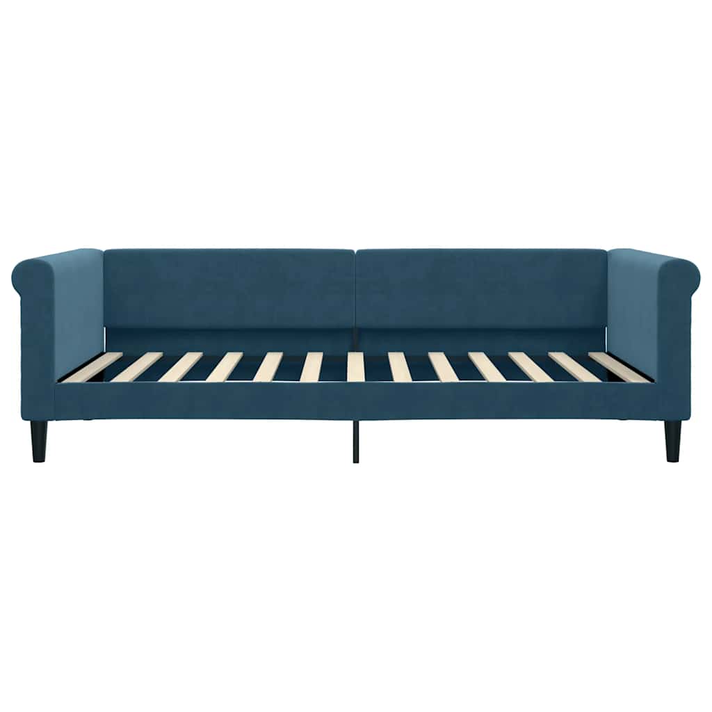 Sofá-cama com colchão 100x200 cm veludo azul