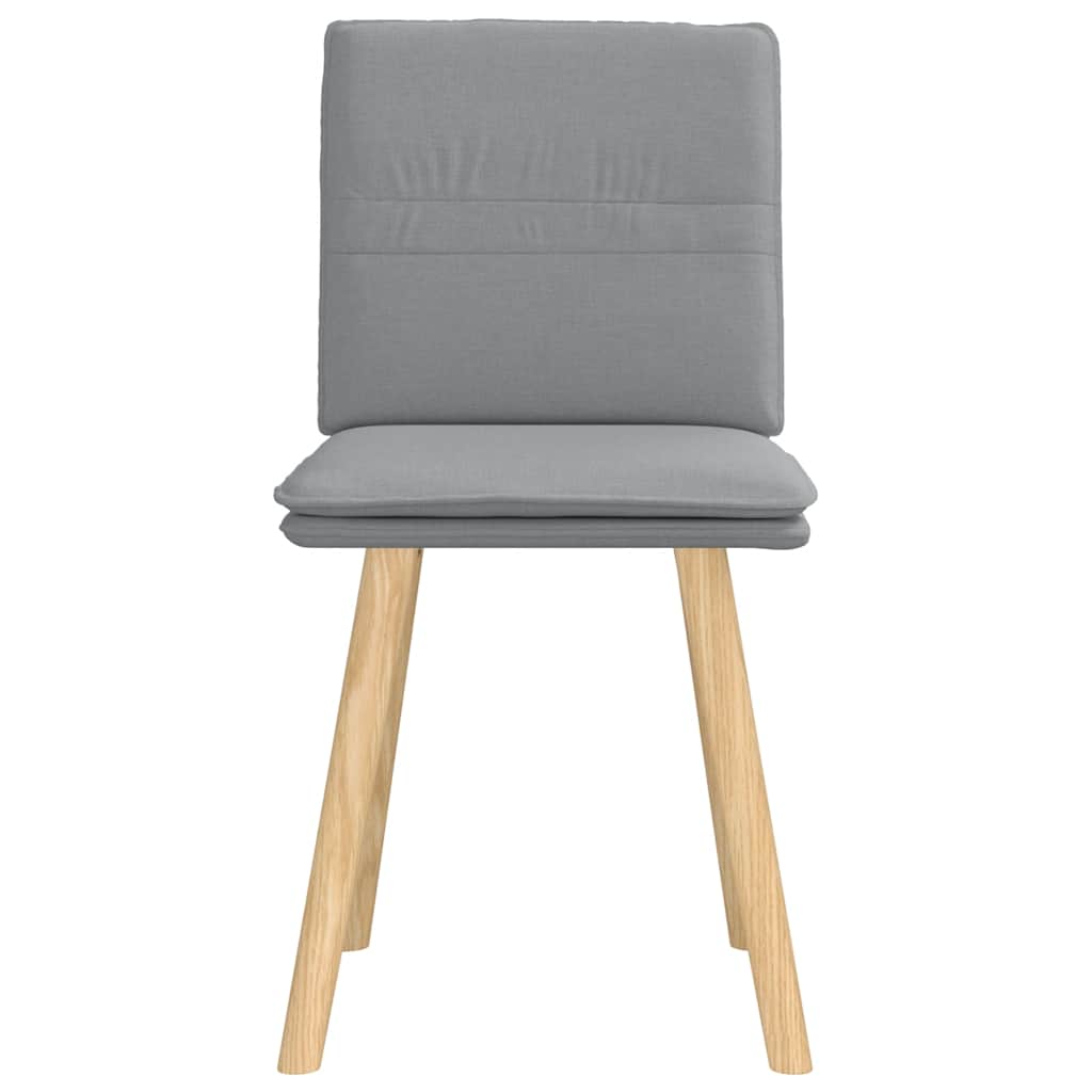 Cadeiras de jantar 2 pcs tecido cinzento-claro