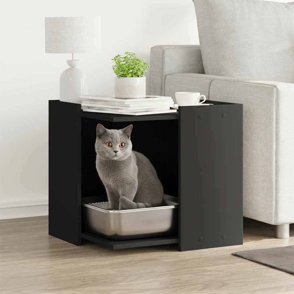 Compartimento p/ caixa areia de gatos derivados madeira preto