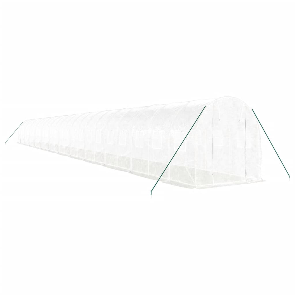 Estufa com estrutura de aço 48 m² 24x2x2 m branco