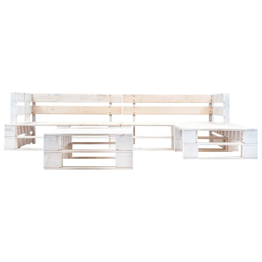 Sofás de paletes jardim 4 pcs madeira branco