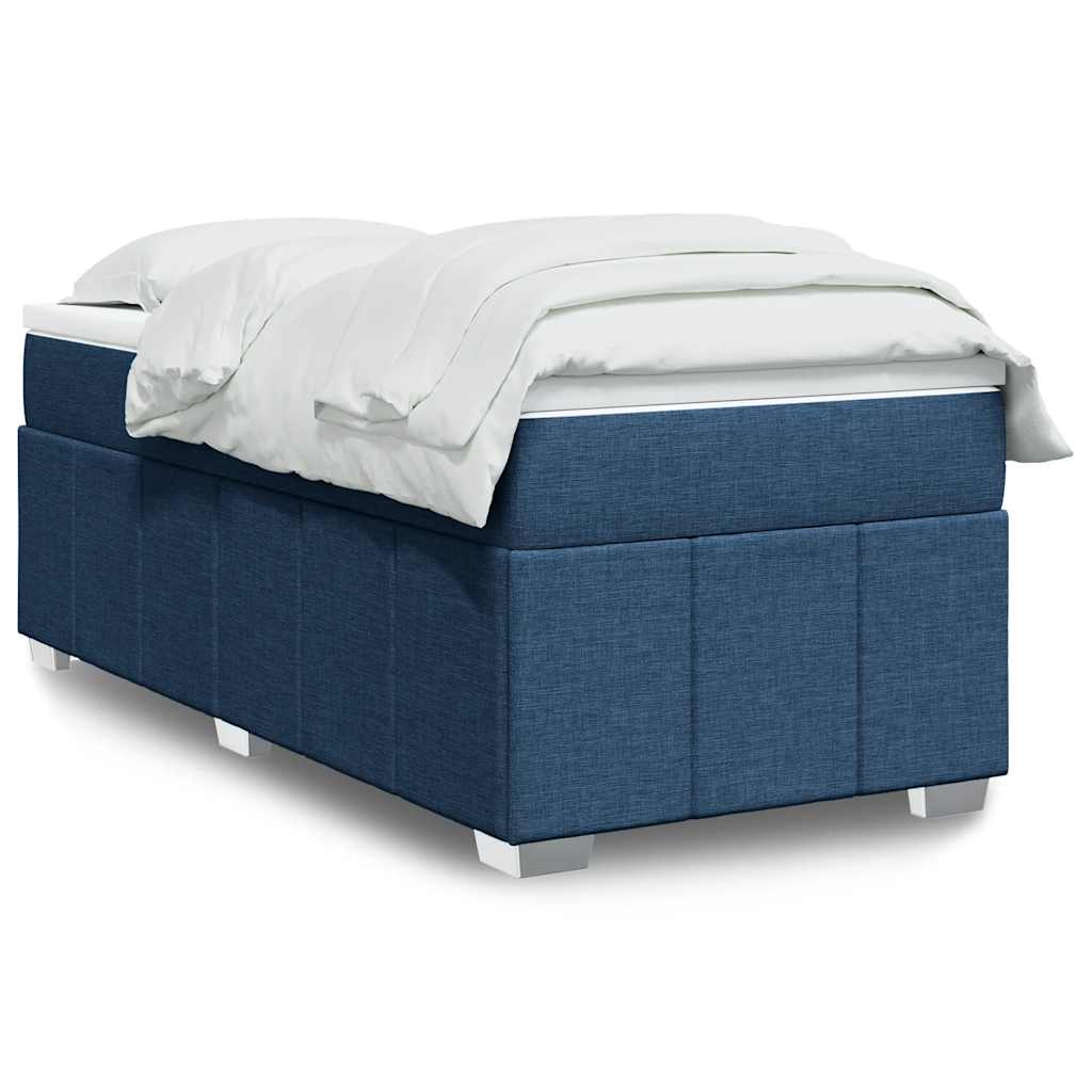 Cama com molas/colchão 100x200 cm tecido azul