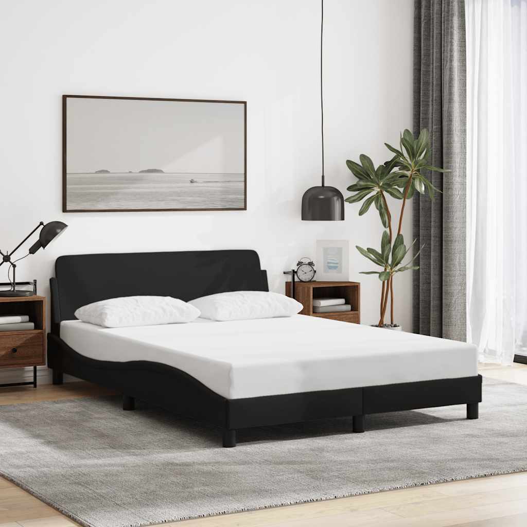 Estrutura de cama dover 140x200 cm tecido preto