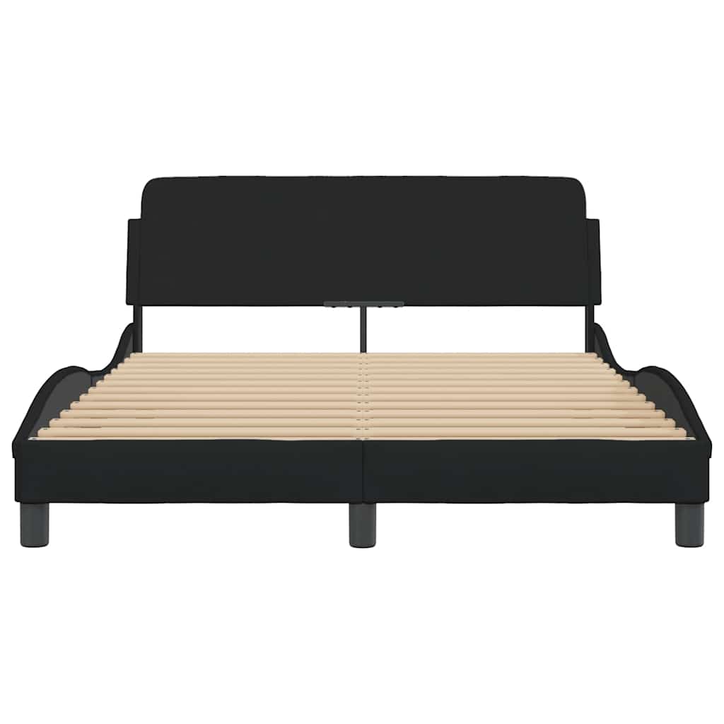 Estrutura de cama dover 140x200 cm tecido preto