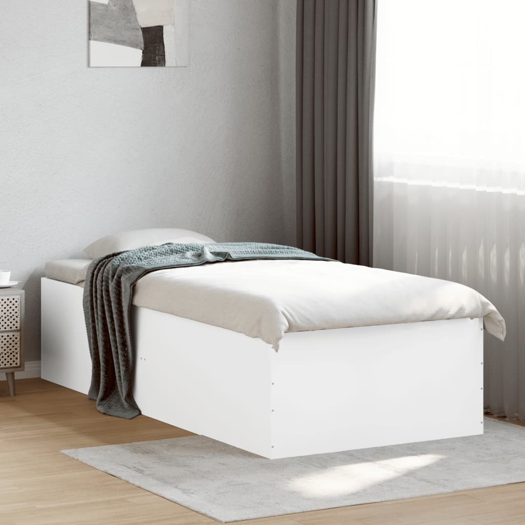 Estrutura de cama 75x190 cm derivados de madeira branco