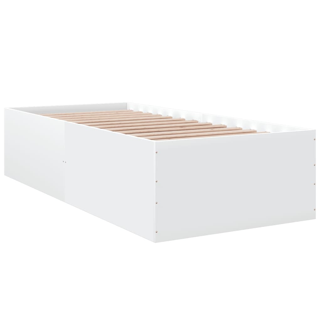 Estrutura de cama 75x190 cm derivados de madeira branco