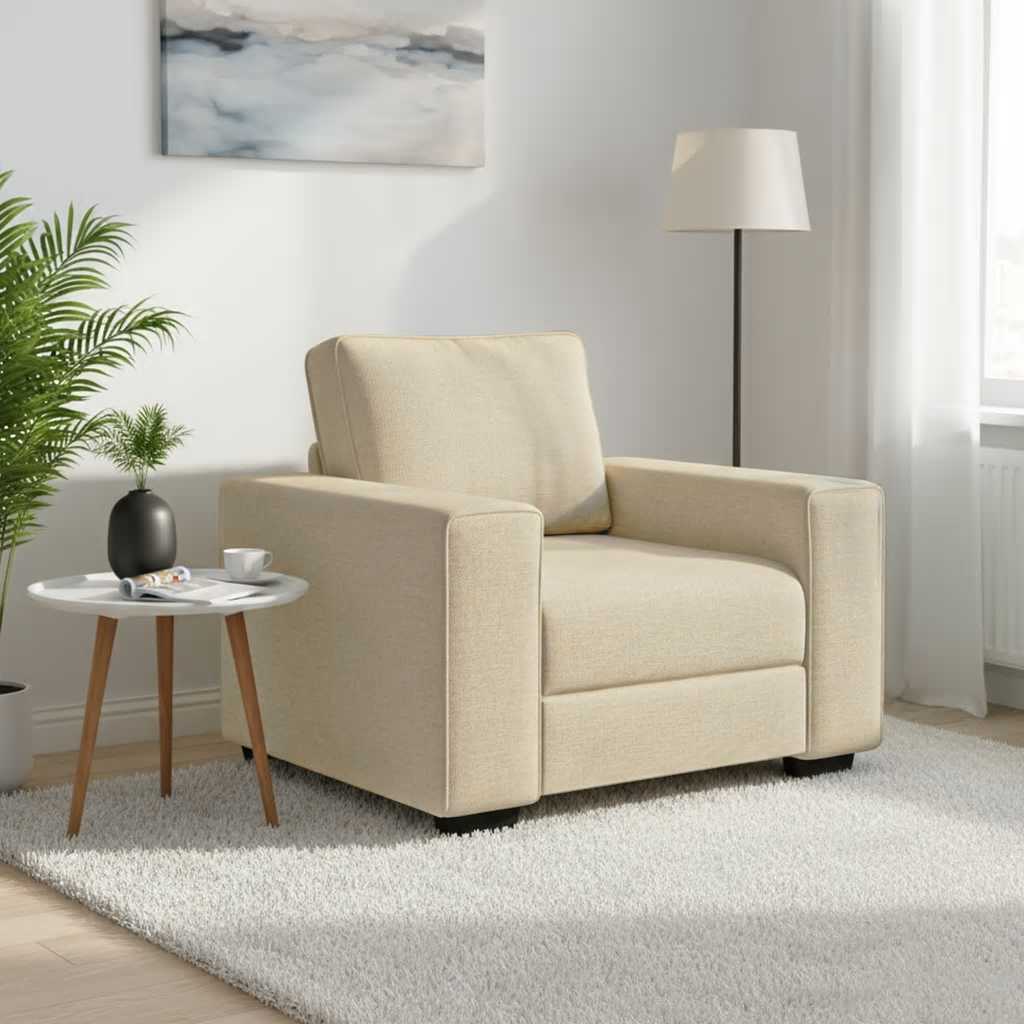Poltrona 100x77x82 cm tecido cor creme
